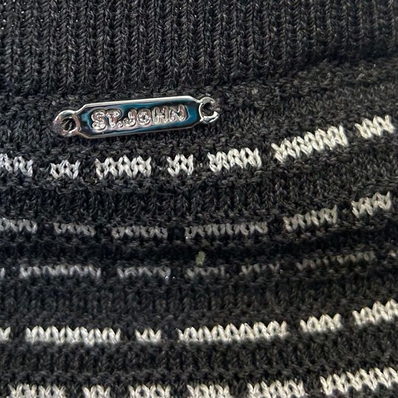 St John Sport Santana Knit Sweater Women's Size Medium Black Sequin Y2K - Picture 7 of 10